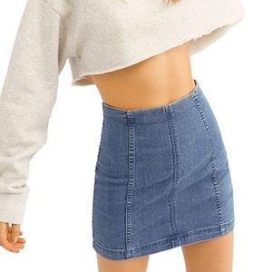Free People jean mini skirt size 0
